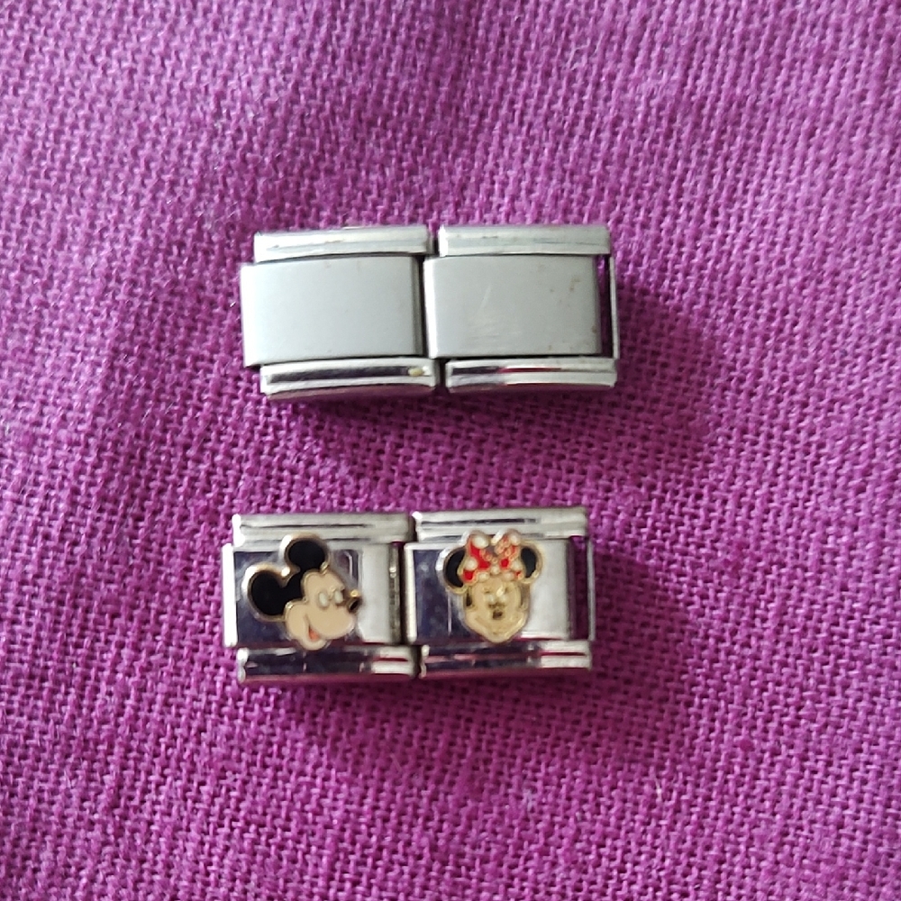 Disney Silver and Gold Mickey & Minnie Charm Set